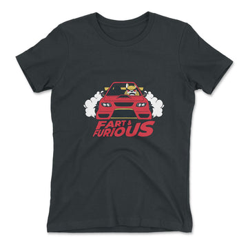 Fart And Furious Womens T-Shirt in Heavy Metal color